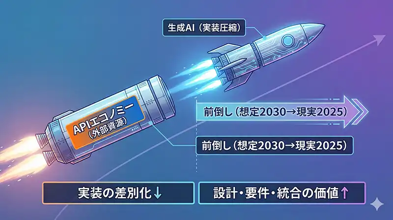 API→AIの上乗せ：前倒し加速の構図