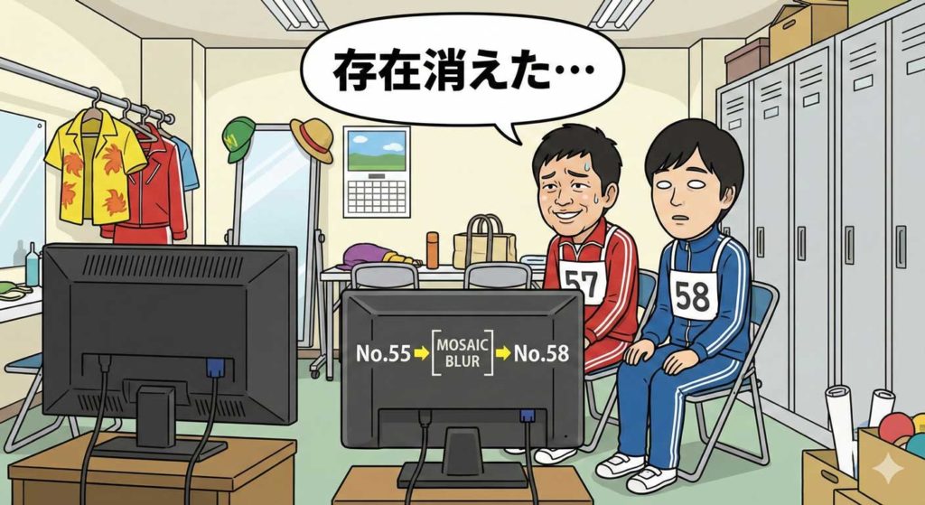 SASUKE風の障害物コースをイメージした挿絵（AI生成）