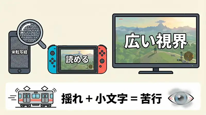 米粒写経：画面サイズと読める文字の違い