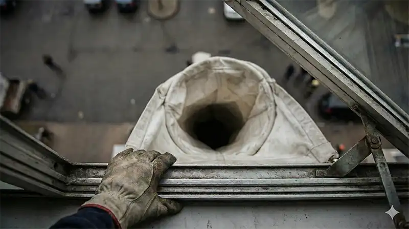 避難シューター_窓から見た垂直の恐怖